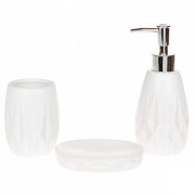 Набор Flora керамический для ванной комнаты 3 предмета белый матовый 32494