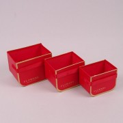 Комплект красных коробок для цветов Flora 3 шт. 41299