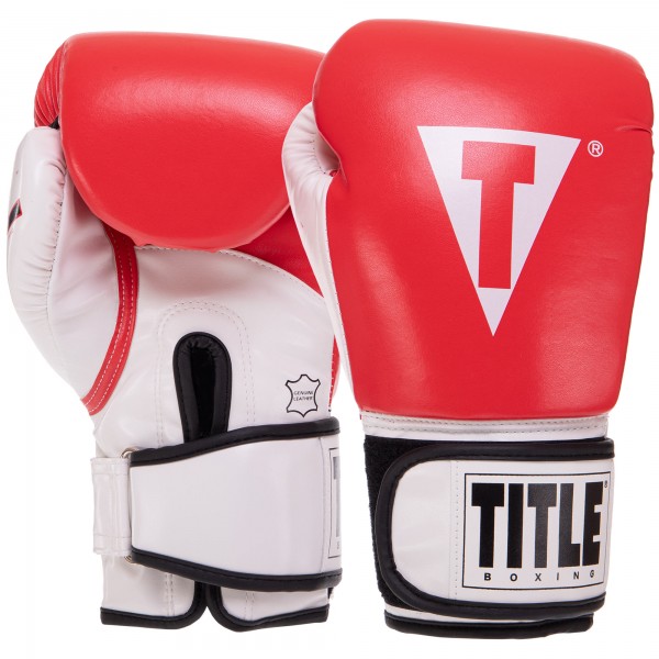 Перчатки боксерские TITLE BO-3780 8-14 унций Красный-белый