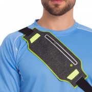 Спортивний органайзер з кишенями сумка на пояс для бігу SP-Sport 10500A сіра із зеленим