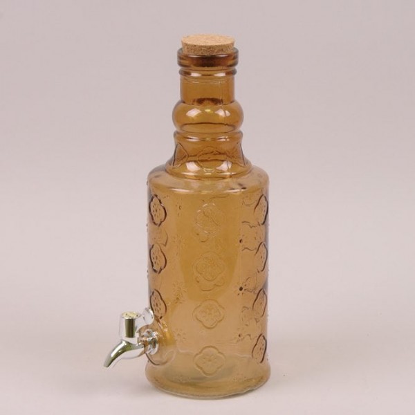 Бутылка стеклянная с краником коричневая Flora 2 л. 35108