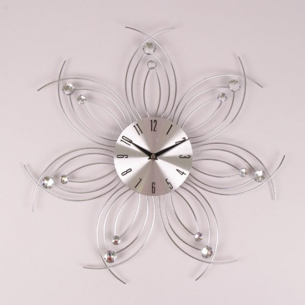 Часы металлические с стразами Flora D-47 см. 38202