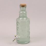 Бутылка стеклянная с краником зеленая Flora 2 л. 35109