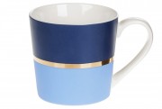 Кружка фарфоровая Bonadi Золотая Линия, 350мл, цвет - синий (380-429)