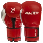 Перчатки боксерские Zelart BO-1384 10-14 унций Красный-серебряный