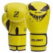 Рукавички боксерські Zelart BO-1370 10-14 унцій Лимонно-чорний
