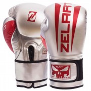 Перчатки боксерские Zelart BO-1323 10-14 унций Серебряный-красный