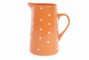 Глек керамічний Bonadi, колір - оранжевий у білий горошок (593-240)