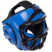 Шлем для единоборств со съемным защитным забралом ZELART BO-0270 М-XL Синий