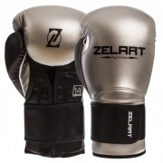 Перчатки боксерские Zelart BO-1384 10-14 унций Серебряный-черный