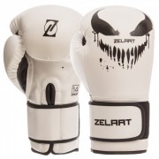 Перчатки боксерские Zelart BO-1370 10-14 унций Белый-черный