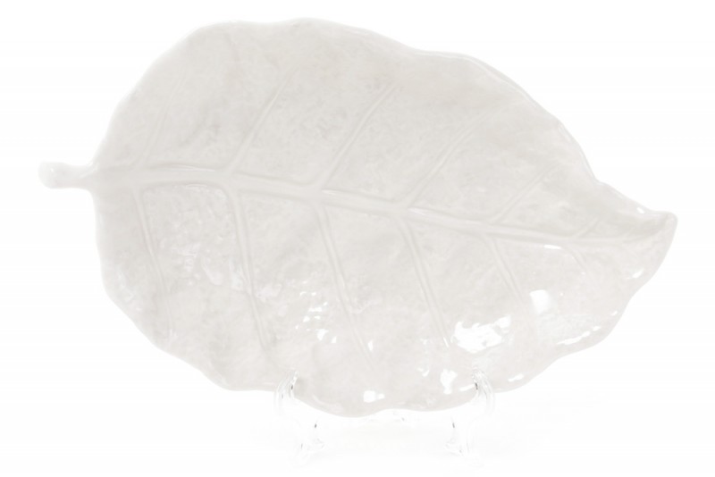 Блюдо фарфоровое Bonadi Лист, 22см, цвет - белый (727-110)