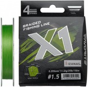 Шнур Favorite X1 PE 4x 150m green 1.5/0.205mm 25lb/11.4kg