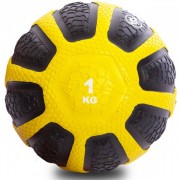 М'яч медичний медбол Zelart Medicine Ball FI-0898-1 1 кг чорний-жовтий