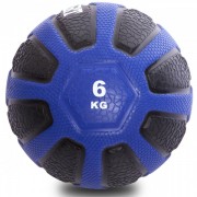 М'яч медичний медбол Zelart Medicine Ball FI-0898-6 6кг чорний-синій