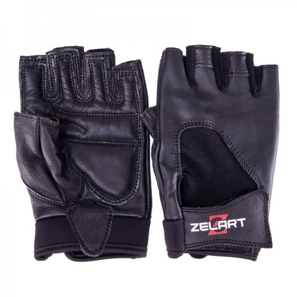 Перчатки спортивные кожаные Zelart SB-161556 S черный