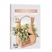Свічка чайна ароматична таблетка Flora Класичні квіти D-3,9 см. 6 шт. 27544