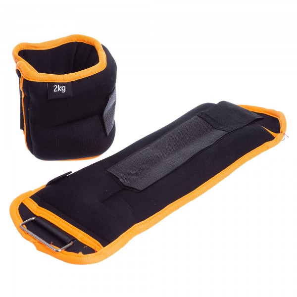 Утяжелители-манжеты для рук и ног Zelart SP-Sport FI-1302-4 2x2кг черный-оранжевый