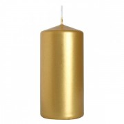 Свеча цилиндр Flora 5х10 см. золотая 27179