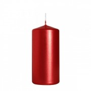 Свеча цилиндр Flora 5х10 см. красный металлик 27353