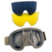 Тактичні захисні окуляри зі змінними лінзами Xaegistac Airsoft Google's Пісочний
