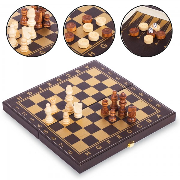Набор настольных игр 3 в 1 Zelart SP-Sport L3008 шахматы, шашки, нарды