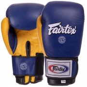 Боксерські рукавички шкіряні FAIRTEX(BO-3783) 12 унцій Синій-жовтий