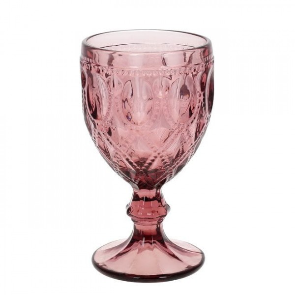 Бокал стеклянный для вина пурпурный Flora 300 мл. 32361