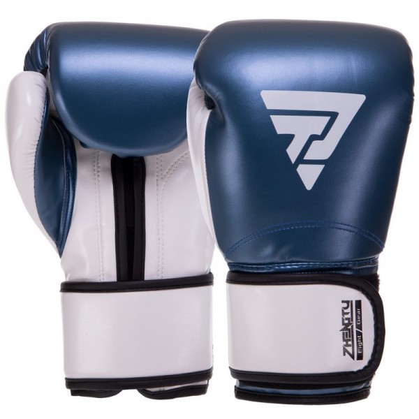 Перчатки боксерские Zelart (BO-3781) 8 унций Синий-белый