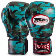 Перчатки боксерские TWINS  (FBGVS3-ML) 12 унций Камуфляж - бирюзовый