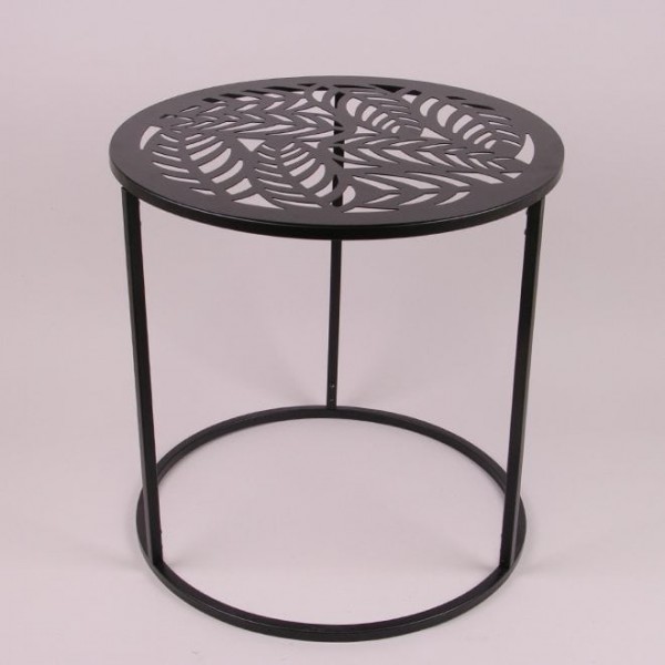 Столик Flora металлический круглый черный D-45 см. 35581