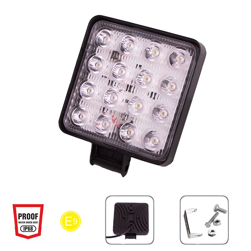 Фара рабочего света WLP-48S1S2 SPOT 16Led*3W (106*106*18)/10-30V/48W/6000K