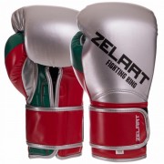 Боксерські рукавиці Zelart (BO-2887) 10 унцій Зелений-червоний