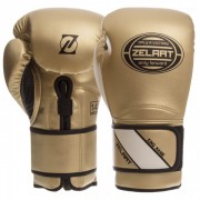 Боксерські рукавиці Zelart (BO-1361) 10 унцій Золотий-чорний