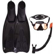 Набір для плавання маска з трубкою та ластами Zelart M266S-SN120S-F19 чорний 38