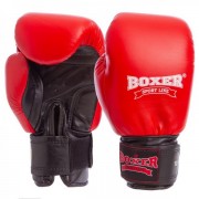Перчатки боксерские профессиональные BOXER (BO-2001) 10 унций Красный-черный