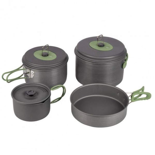 Bo-Camp Explorer 4 Pieces Hard Anodized Grey/Green (2200244)