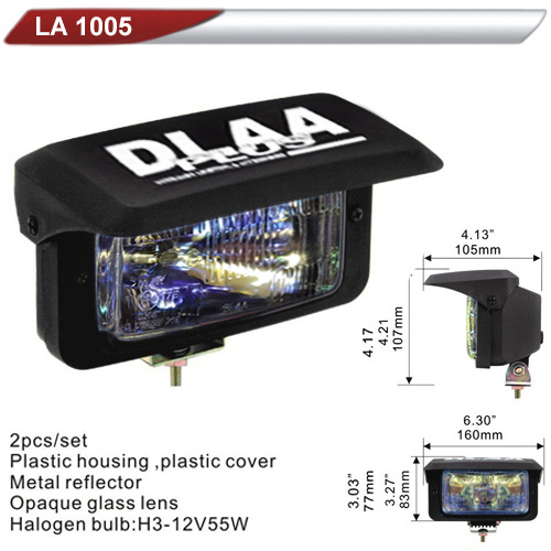 Фара додаткова  DLAA 1005-RY/H3-12V-55W/160*83mm/крышка (LA 1005-RY)