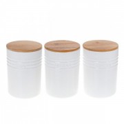 Набор Flora керамических банок с бамбуковыми крышками 3 шт. 0,8 л. 32560