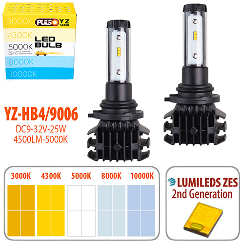 Лампы PULSO YZ/HB4 9006/LED-chips ZES-Philips/9-32v2*25w/4500Lm/3000-4300-5000-6500-10000K
