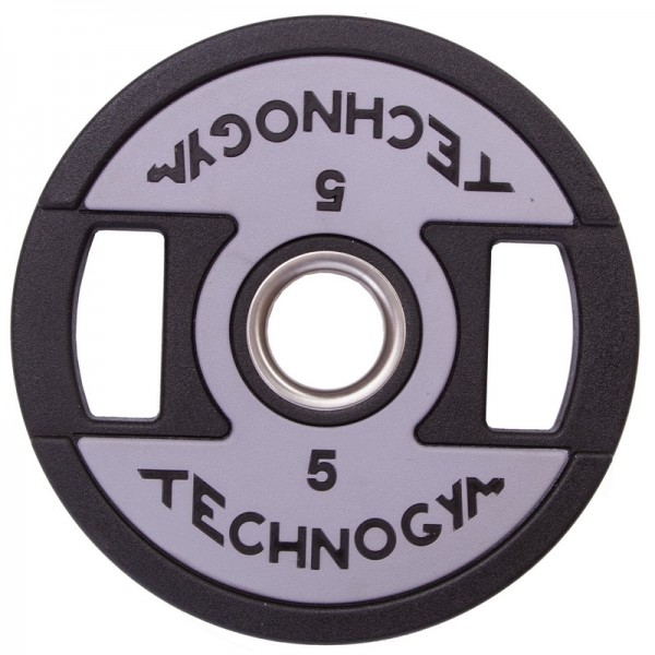 Блины (диски) полиуретановые Zelart TECHNOGYM TG-1837-5 51мм 5кг черный