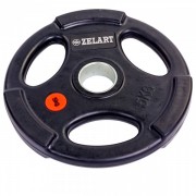 Млинці (диски) гумові Zelart Z-HIT TA-5160-5 51мм 5кг чорний