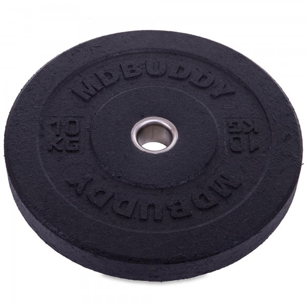 Блін (диск) бамперний для кросфіту Zelart Bumper Plates TA-2676-10 51мм 10кг чорний