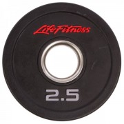 Блины (диски) полиуретановые Zelart LIFE FITNESS SC-80154-2,5 51мм 2,5кг черный