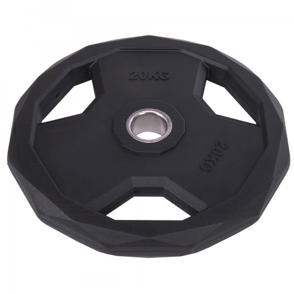 Блины (диски) полиуретановые Zelart SC-3858-20 51мм 20кг черный