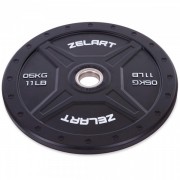 Блин (диск) бамперный для кроссфита Zelart Bumper Plates TA-2258-5 51мм 5кг черный