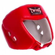Шолом боксерський відкритий з посиленим захистом верхівки шкіряний TWINS (HGL4) M Червоний