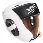 Шлем боксерский открытый с усиленной защитой макушки кожаный VELO (VL-2211) XL Белый