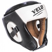 Шлем боксерский открытый с усиленной защитой макушки кожаный VELO (VL-2211) XL Черный