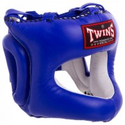 Шолом боксерський з бампером шкіряний TWINS (HGL9) M Синій